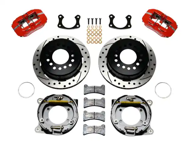 Wilwood Dynapro Low-Profile 11.00in P-Brake Kit Drill-Red Small Ford 2.50in Offset