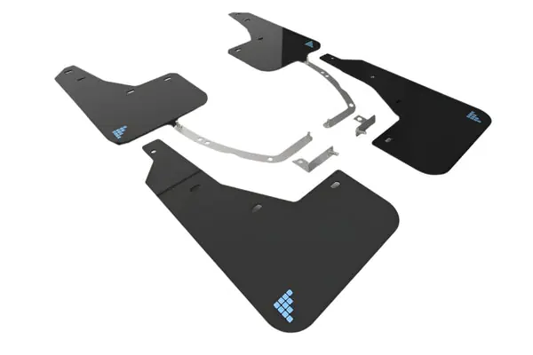 Rally Armor 2025 Hyundai Ioniq 5 PE Blk Mud Flap w/Light Blue Battery Logo