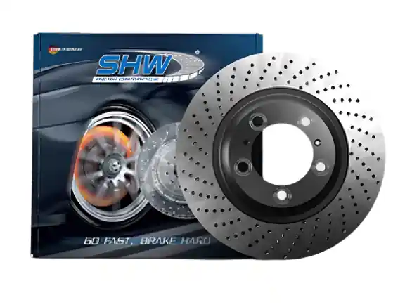 SHW 2016 Porsche Boxster Spyder w/o Ceramic Brakes Left Rear Drilled MB Brake Rotor (98135240300)