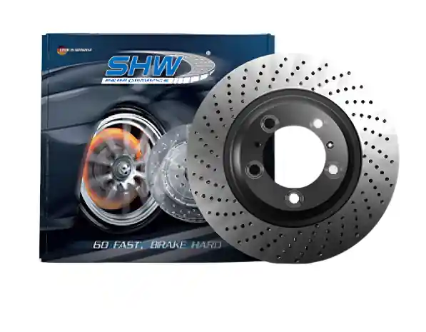 SHW 2016 Porsche Boxster Spyder w/o Ceramics Right Rear Cross-Drilled MB Brake Rotor (98135240400)