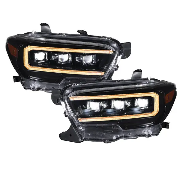Form Lighting - 2016-2023 Toyota Tacoma Sequential LED Projector Headlights with Amber DRL (pair)