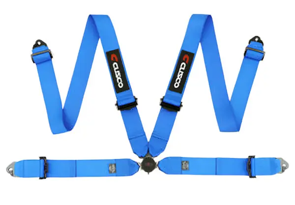 Cusco Universal 4 Point 3in Width Racing Harnesses - Blue