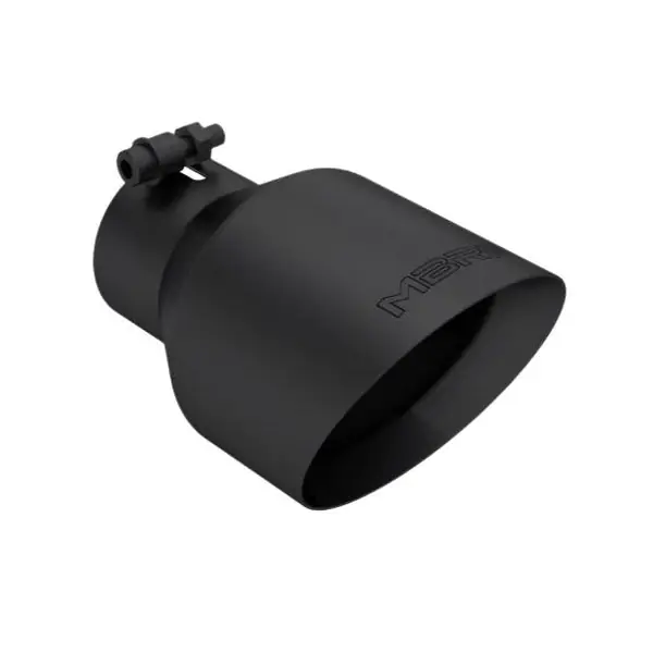 MBRP Universal 3in Hex Tip 5in Inlet 8in Length Dual Wall Exhaust Tip - Black Coated