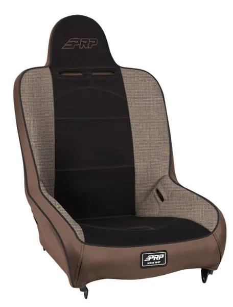 PRP Premier High Back Suspension Seat (Two Neck Slots) - Tan / Black