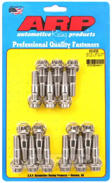 ARP M10 x 1.25 x 48 Stainless Steel 12pt Broached Stud Kit (16/pkg)