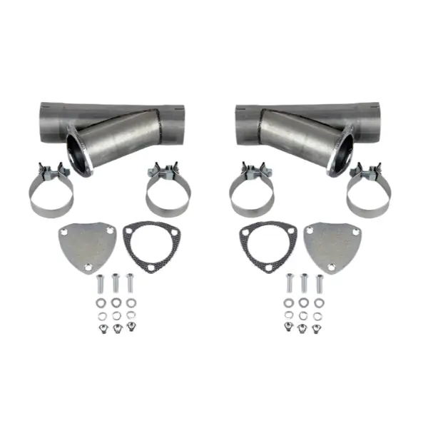Granatelli 2.25in Aluminized Mild Steel Manual Dual Exhaust Cutout w/Slip Fit & Band Clamps