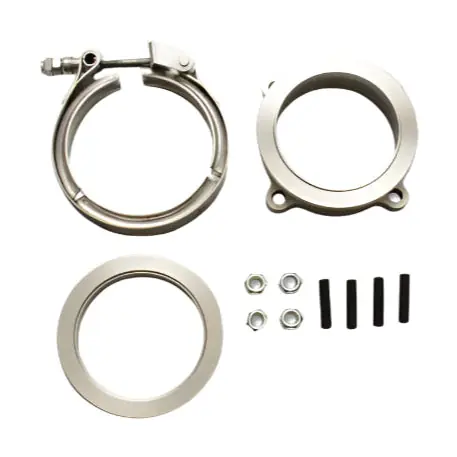 Vibrant GT Series Turbo Adapter 3in 4 Bolt to 3in V-Band Flange w/ V-Band & V-Band Clamp