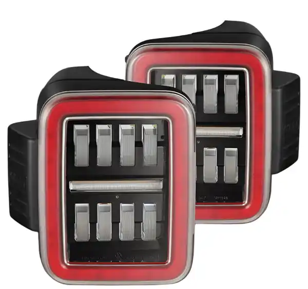 AlphaRex 19-24 Jeep Gladiator JT Nova-Series Prismatic LED Tail Lights - Black-Red