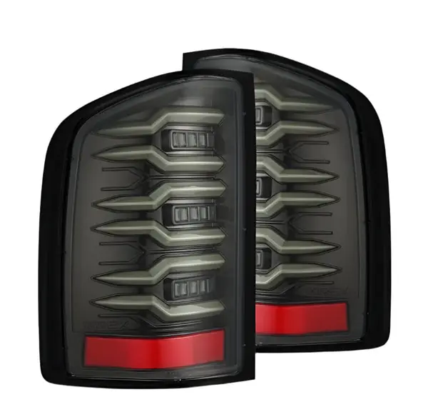 AlphaRex 07-13 Chevrolet Silverado 1500 (Ex. Hybrid Models) LUXX-Series LED Tail Lights Alpha-Black