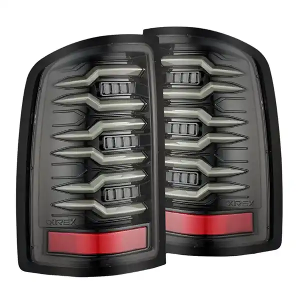 AlphaRex 07-13 GMC Sierra 1500/2500HD/3500HD Luxx Series LED Tail Lights - Alpha Black