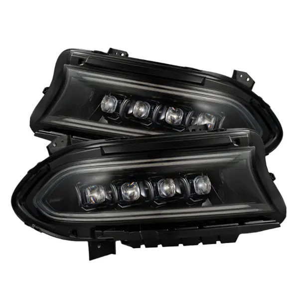 AlphaRex 15-23 Dodge Charger NOVA LED Proj Headlights Alpha-Blk w/Actv Light & Seq.Sig / SB DRL