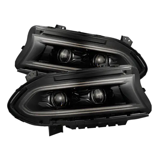 AlphaRex 15-23 Dodge Charger LUXX LED Proj Headlights Alpha-Black w/Actv Light & Seq.Sig / SB DRL