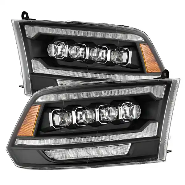 AlphaRex 09-18 Dodge Ram 2500 NOVA LED Proj Headlights Plank Style Design Black w/ Activation Light