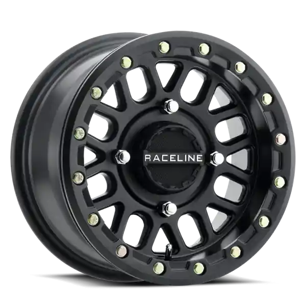 Raceline A92B Podium 14x7in / 4x156 BP / 10mm Offset / 132.5mm Bore - Satin Black Beadlock Wheel