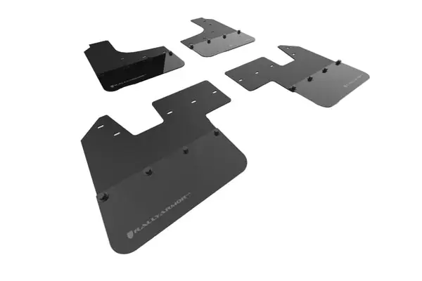 Rally Armor 23-25 Ineos Grenadier Black Mud Flap - Warm Grey Logo