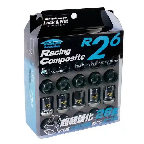Project Kics 12X1.25 Black R26 Lug Nuts - 16+4