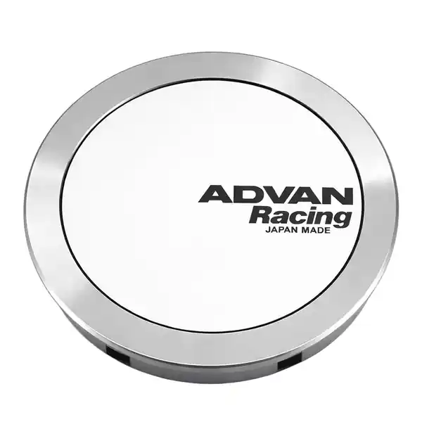 Advan 73mm Full Flat Centercap - White/Silver Alumite