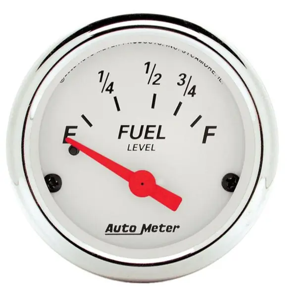 AutoMeter Gauge Fuel Level 2-1/16in. 73 Ohm(e) to 10 Ohm(f) Elec Arctic White