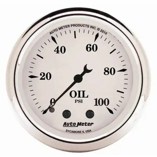 AutoMeter Gauge Oil Press 2-1/16in. 100PSI Mech Old Tyme White