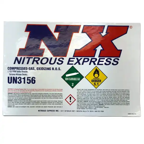 Nitrous Express 5lb Bottle Decal