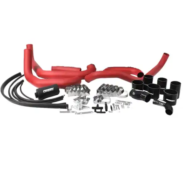 PERRIN 08-14 Subaru STI Front Mount Intercooler Boost Tubes + Hardware - Red Tubes