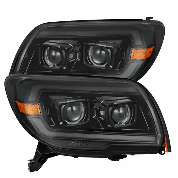 Alpharex 03-09 Toyota 4Runner LUXX LED Projector Headlights Blk w/ Activ Light/Seq Signal/SB DRL