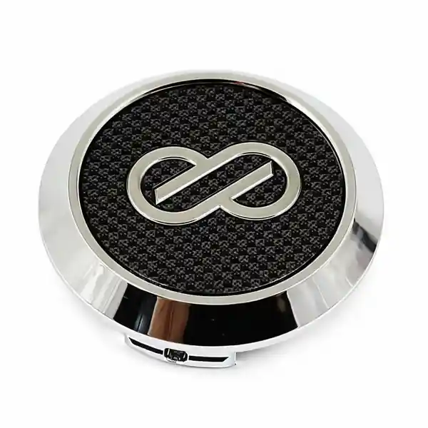 Enkei PF01 Carbon Finish / PF01SS Carbon Finish w Chrome Ring Center Cap