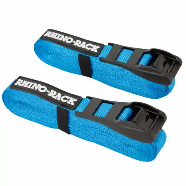 Rhino-Rack Rapid Tie Down Straps w/Buckle Protector - 4.5m/15ft - Pair - Red