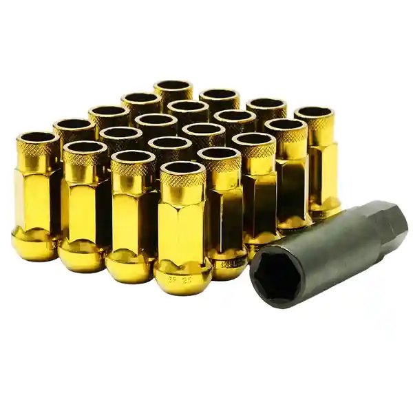 Wheel Mate Muteki SR48 Open End Locking Lug Nut Set of 4 - Gold Chrome 12x1.25 48mm