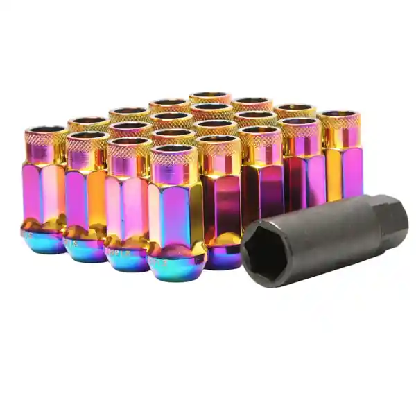Wheel Mate Muteki SR48 Open End Lug Nuts - Burning Blue Neon 12x1.50 48mm