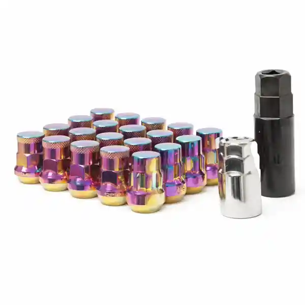 Wheel Mate Muteki SR35 Close End Lug Nuts w/ Lock Set - Neon 12x1.25 35mm