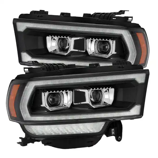 AlphaRex 19-21 Ram 2500 PRO-Series Projector Headlights Plank Style Black w/Activation Light