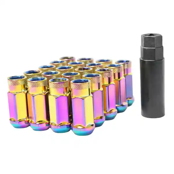 Wheel Mate Muteki SR48 Open End Locking Lug Nut Set of 4 - Neon 12x1.50 48mm