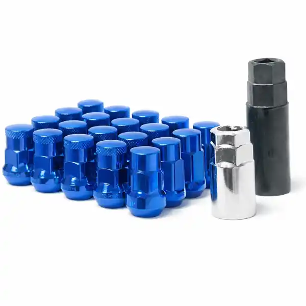 Wheel Mate Muteki SR35 Close End Lug Nuts w/ Lock Set - Blue 12x1.25 35mm