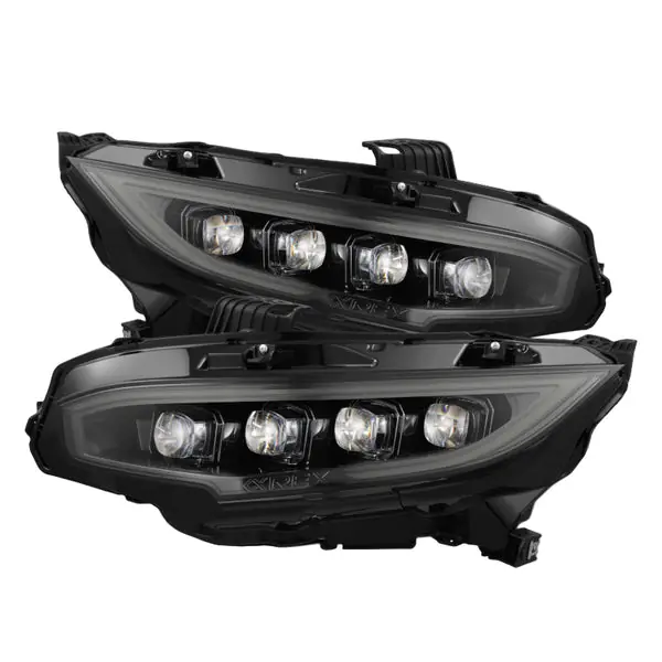 AlphaRex 16-21 Honda Civic NOVA-Series LED Proj Headlights Alpha-Black w/Actv Lgt & Seq.Sig / SB DRL