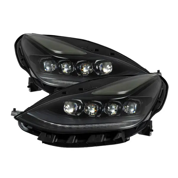AlphaRex 17-22 Tesla Model 3/20-23 Model Y NOVA LED Proj Headlights Alpha-Blk w/Actv Lgt & Seq.Sig