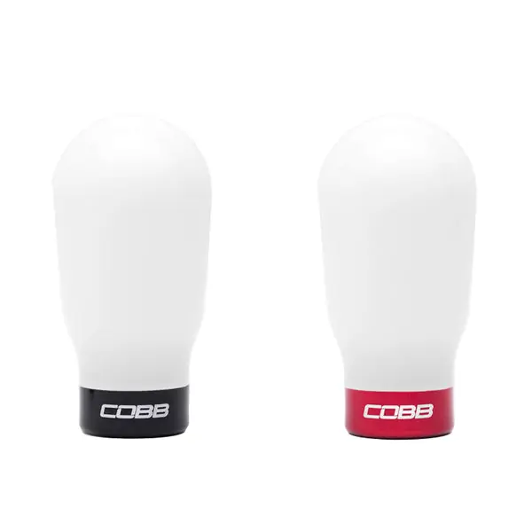 Cobb Subaru 6-Speed Tall Weighted COBB Shift Knob - White (Incl. Both Red + Blk Collars)