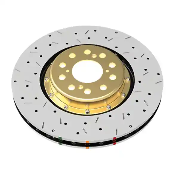 DBA 09+ Nissan GTR R-35 Front Drilled & Slotted 5000 Series 2 Piece Rotor Assembled w/ Black Hat
