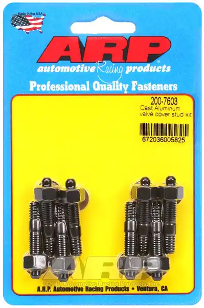 ARP Valve Cover Stud Kit for Cast Aluminum Covers Stud kit Black Oxide - Hex Head