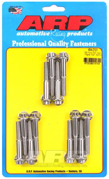 ARP 12-Pt Head Stainless Intake Manifold Bolts for Ford 260-289-302, 351W, uses 3/8˝ socket