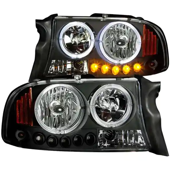 ANZO 1997-2004 Dodge Dakota Projector Headlights w/ Halo Black 1 pc