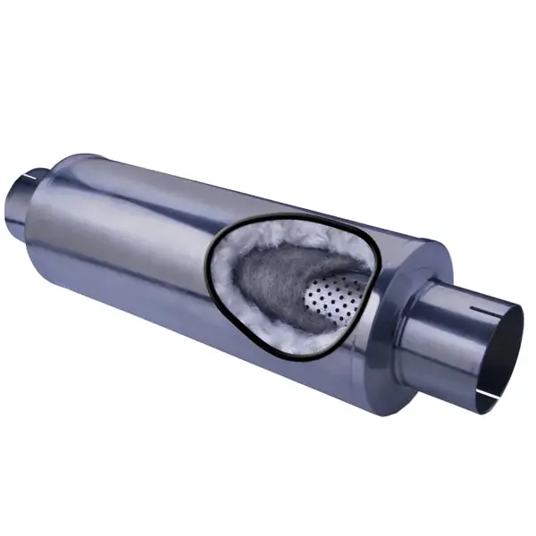 Diamond Eye MFLR 4inID SGL IN/SGL OUT 7inDIA X 24in BODY 30in LENGTH PERF SLOTTED ENDS 409 SS