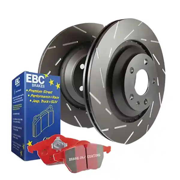 EBC S4 Front Brake Kit Ceramic Pads and USR Slotted Rotors Porsche Cayenne