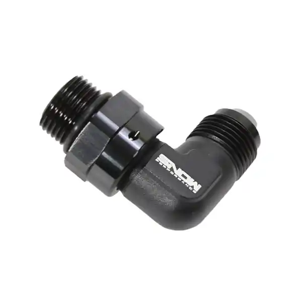 Snow -8 ORB to -8AN 90 Degree Swivel Fitting (Black)