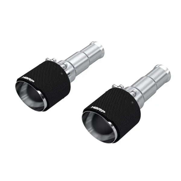MBRP 19-24 Ram 1500 5.7L Hemi 3in Inl. 5in OD DW Angle Cut T304 Carbon Exhaust Tips - Pairs