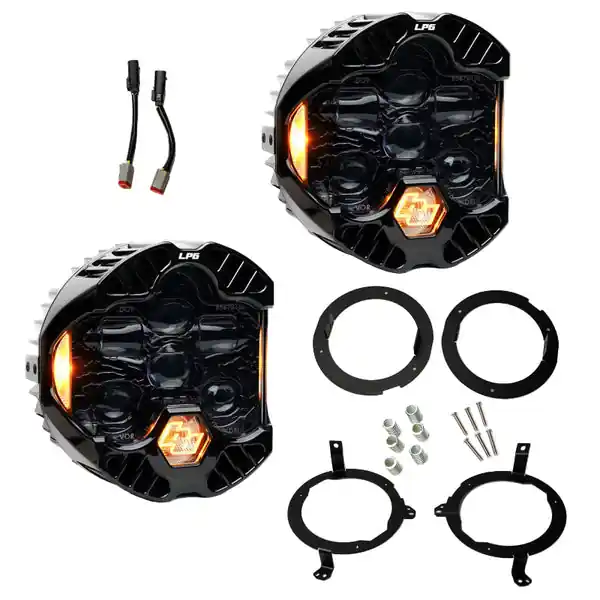 Baja Designs 18-25 Jeep Wrangler JL / 20-25 Gladiator JT DOT LP6 LED Headlight Kit - Amber