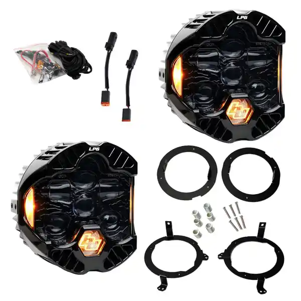 Baja Designs 18-25 Jeep Wrangler JL/20-25 Gladiator JT (w/Halogen) DOT LP6 LED Headlight Kit - Amber