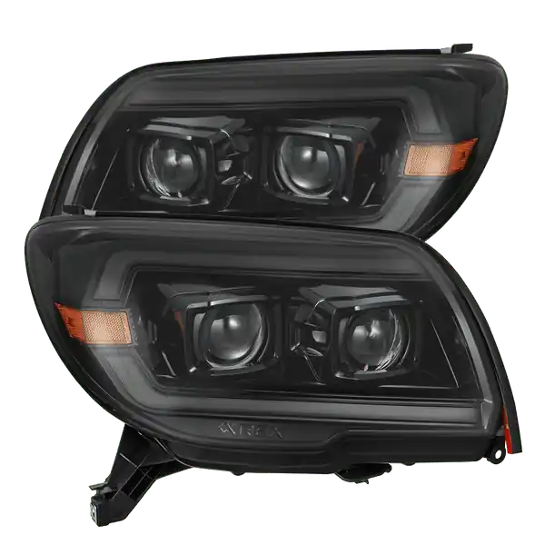 Alpharex 03-09 Toyota 4Runner LUXX LED Projector Headlights Alpha Blk w/ Activ Light/Seq Signal