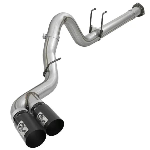 aFe Rebel XD 4in SS DPF-Back Exhaust 17-18 Ford Diesel Trucks V8-6.7L (td) w/ Dual Black Tips