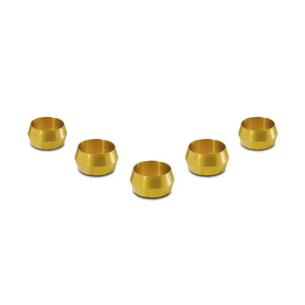 Vibrant Brass Olive Inserts 1/2in - Pack of 5